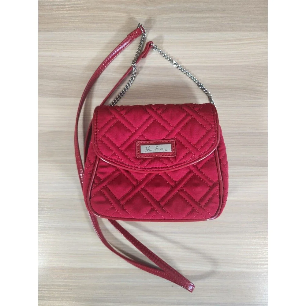 VERA BRADLEY CHAIN STRAP CROSSBODY‎ Red  SMALL Bag Handbag
